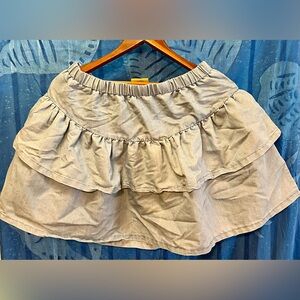 Gray Ruffled Bubble Mini Skirt